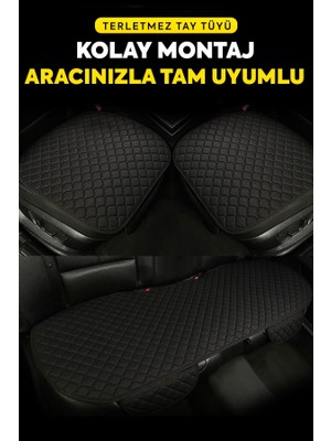 TeknoClub Lüx Oto Koltuk Minder Seti Tay Tüyü Cepli & Terletmez  Koltuk Koruma Kılıfı (3'lü Set)