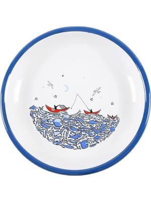 Anason Işleri Balık Masalı Emaye Tabak 16 cm