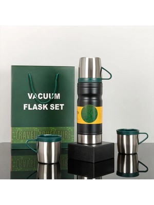 Keyfim Shop Çift Katmanlı Bardaklı Termos Seti