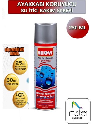 Show Su ve Kir Itici Sprey - Su Geçirmez Şeffaf Protect Sprey 250 ml Özel Güçlendirilmiş Seri