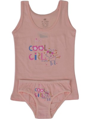 İki Yıldız Kız Çocuk Cool Baskılı Atlet Külot Takım 8623 BGL-ST03484