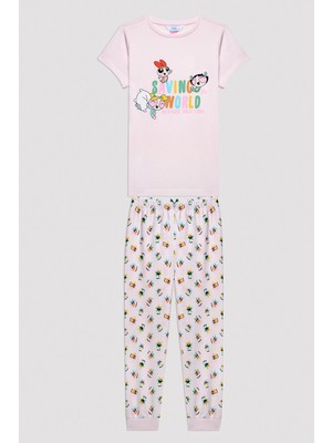 Penti Kız Çocuk Powerpuff Girls Pamuklu Pembe Pijama Takımı