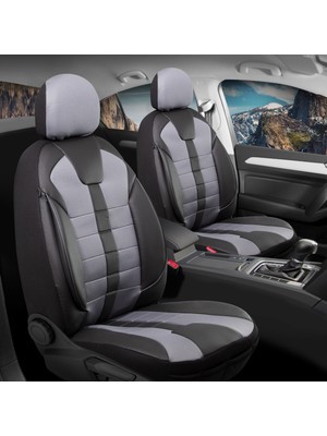 AG Store 
honda Legend Uyumlu Yarı Deri Oto Koltuk Kılıfı Ön/arka 5li Set (Neron) Siyah-Füme