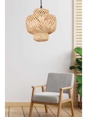 Istanbul Avize Rattan 20 cm Avize Bambu,iskandinav,bohem,modern Aydınlatma