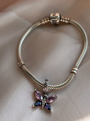 Charmy Accessory Pembe Mor Kelebek Sallantılı Charm