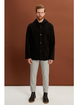 Alexander Gardi Alexandergardı Kapüşonlu Içi Şardonlu Oversize Hırka (E23-607 03)