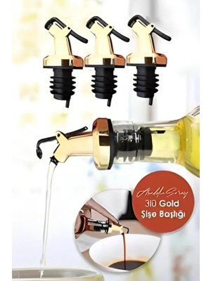 Milena Life Gold Sızdırmaz 3' Lü Yağdanlık Tıpası (Yağdanlık Başlığı, Tapa, Tıpa, Kapaklı Şişe Ucu)