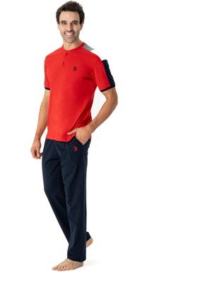 U.S. Polo Assn. Erkek Kırmızı Patlı Pijama Takımı