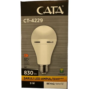 CT-4229 9W 6400K (Beyaz Işık) E27 Duylu Şarjlı LED Ampul