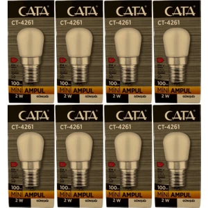 CT-4261 2W 3200K (Günışığı) E14 Duylu Mini LED Ampul (8 Adet)