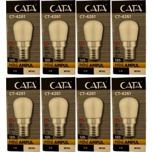 CT-4261 2W 6500K (Beyaz Işık) E14 Duylu Mini LED Ampul (8 Adet)