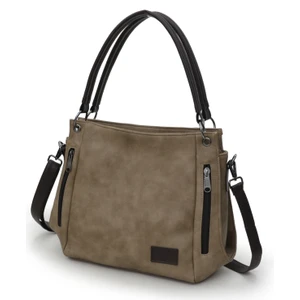 Cappadocia Vintage 232 New Phaselis Kadın Dumanlı Açık Kahve Suni Deri Omuz El Günlük Tote Cepli Çapraz Çanta