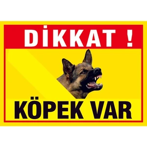 Real Reklamdayız Dikkat ! Köpek Var 3 mm Dekota Uyarı Levhası 17X25 cm