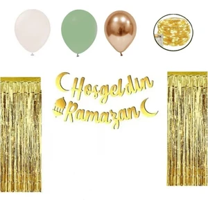 Ramazan Süsleri LED Işılı Perdeli Set 13 Balonlu