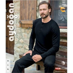 Erkek Modal Uzun Kollu  Pijama Takımı 3483 - 1 Adet
