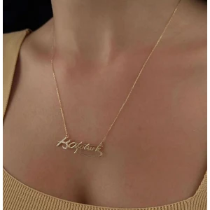 Yleaf Atatürk Imza Kolye Altın Rengi Imza Kolye