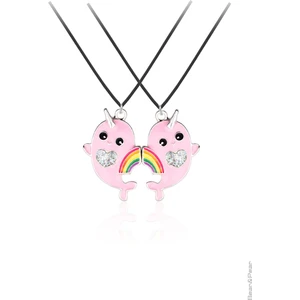 Bear & Pear Mewaii Dolphin Unicorn Best Friends Mıknatıslı 2'li Kolye