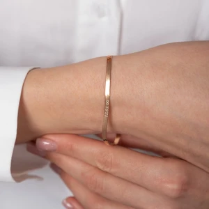 Hom Silver Jewelry 925 Ayar Gümüş Kişiye Özel Isim/tarih Yazılabilen Italyan Bileklik HSJ0084