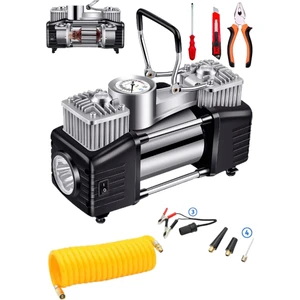 Germany Steel Profesyonel 930P Çift Pistonlu 12 V 230 Psi Dakikada 85 Lt Araç Araba Lastik Bot Şişirme Kompresörü