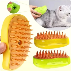 Buse Shopier Şarjlı Su Hazneli Kedi Köpek Yıkama Fırçası Tarağı Buharlı Kedi Tüyü Toplama Tarağı
