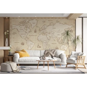 Harita Sepeti Eskitme Dünya Haritası Duvar Kağıdı Vintage Dünya Haritası Duvar Kağıdı-1075