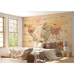 Harita Sepeti Türkçe Dünya Haritası Duvar Kağıdı Detaylı Ülke ve BAŞKENTLI-2981