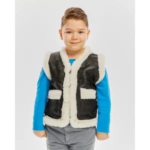 Tahiroğlu Deri 1987 Çocuk Beyaz Deri Yelek