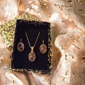 Saf Bakır Zultanit Kolye&küpe Set