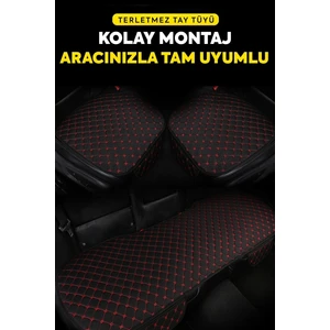 Mısırlı Grup Lüx Oto Koltuk Minder Seti Tay Tüyü Cepli & Terletmez  Koltuk Koruma Kılıfı (3'lü Set)