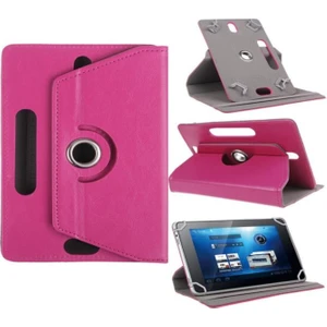 Vorcom Sx Pro Uyumlu 10.1" Dönerli Standlı Deri Tablet Kılıfı - Pembe