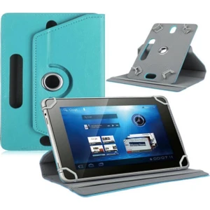 Vorcom Quartzpro Uyumlu 10.1" Dönerli Standlı Deri Tablet Kılıfı - Turkuaz