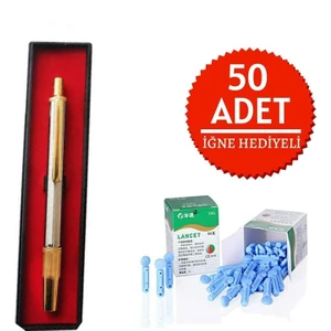 Tekli Lanset Kalemi Delme Kalemi Hacamat Kalemi Sülük Kalemi 50 Adet Iğne Ucu Hediye