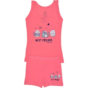 İki Yıldız Kız Çocuk Best Baskılı Atlet Boxer Takım 8539 BGL-ST03483