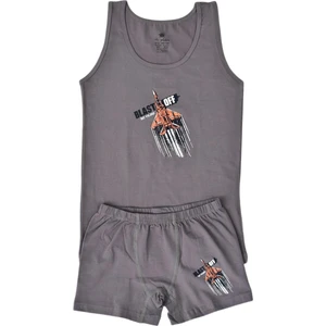 İki Yıldız Erkek Çocuk Uçak Baskılı Atlet Boxer Takım 6039 BGL-ST03479