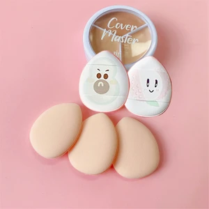 2 Adet Mini Kozmetik Puf Parmak Yüz Makyaj Sünger Göz Altı Kapatıcı Kuru Islak Bez Süngeri Concealer