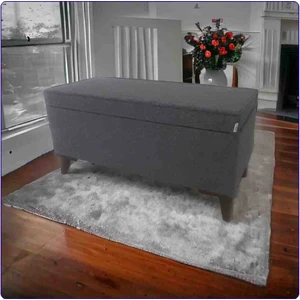 Mc Mobilya Sahra Peri Sandıklı Keten Puf Sandıklı Puf Bench Pistonlu Krem