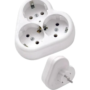 101-03P Papatya Golyat Kablosuz 3'lü Topraklı Üçlü Priz Çoğaltıcı Beyaz 1410