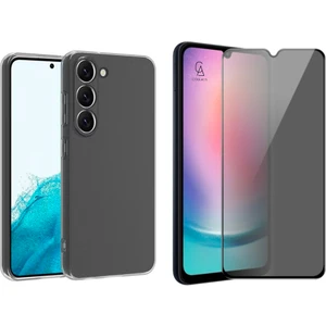 Samsung Galaxy A14 Ile Uyumlu Soft Yumuşak Telefon Kılıfı ve Hayalet Privacy Ekran Koruyucu Seti