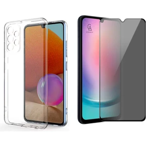 Samsung Galaxy A32 4g Ile Uyumlu Soft Yumuşak Telefon Kılıfı ve Hayalet Privacy Ekran Koruyucu Seti