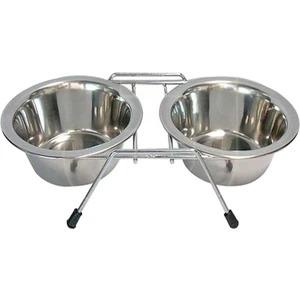 Eurogold Kedi Köpek Ayaklı İkili Çelik Mama Ve Su Kabı Seti 2x250 ml