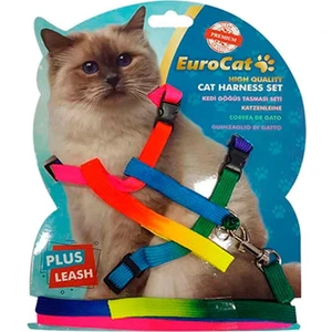 Eurocat Kedi Göğüs Tasma Seti Gökkuşağı Desenli