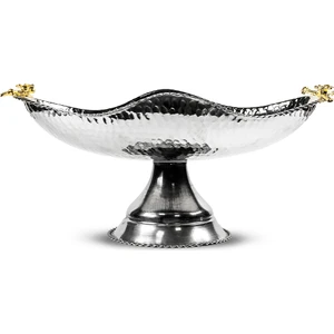 Antep Sepeti Gümüş Kaplama Ayaklı Bakır Gondol 37CM