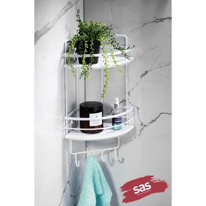 Sas Haus Yapışkanlı Paslanmaz Kristal Ayarlanabilir Raf Banyo Düzenleyici Şampuanlık Lk-02 Bbbk