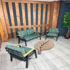 UFUK HOME Kavacık 2 1 1 Bahçe Takımı, Bahçe Mobilyası, Balkon Takımı, Yeşil Renk Balkon Oturma Grubu