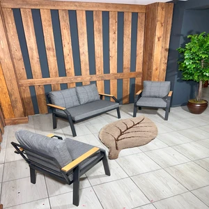UFUK HOME Kavacık 2 1 1 Bahçe Takımı, Bahçe Mobilyası, Balkon Takımı, Gri Balkon Oturma Grubu