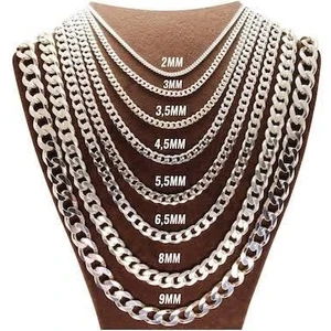 TMT Silver Gümüş Gurmet Italyan 8 mm Erkek Zincir Kolye Kolye