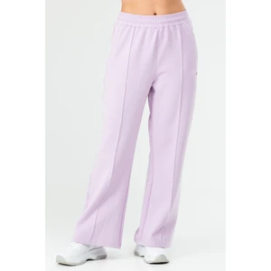 Lila Regular Fit Düz Pamuklu Yandan Cep Geniş Paça Kadın Eşofman Altı - SD0939