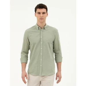 Pierre Cardin Erkek Yeşil Slim Fit Uzun Kollu Gömlek 50283343-VR016