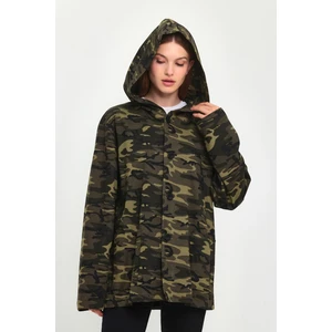 Alexander Gardi Kamuflaj Desenli Kapüşonlu Oversize Hırka (E21-60700)