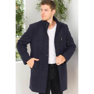 PLT8386 Dewberry Erkek Palto-Diagonal Koyu Lacivert-2